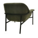Green Fabric Curved Back Black Metal Frame Accent Chair 